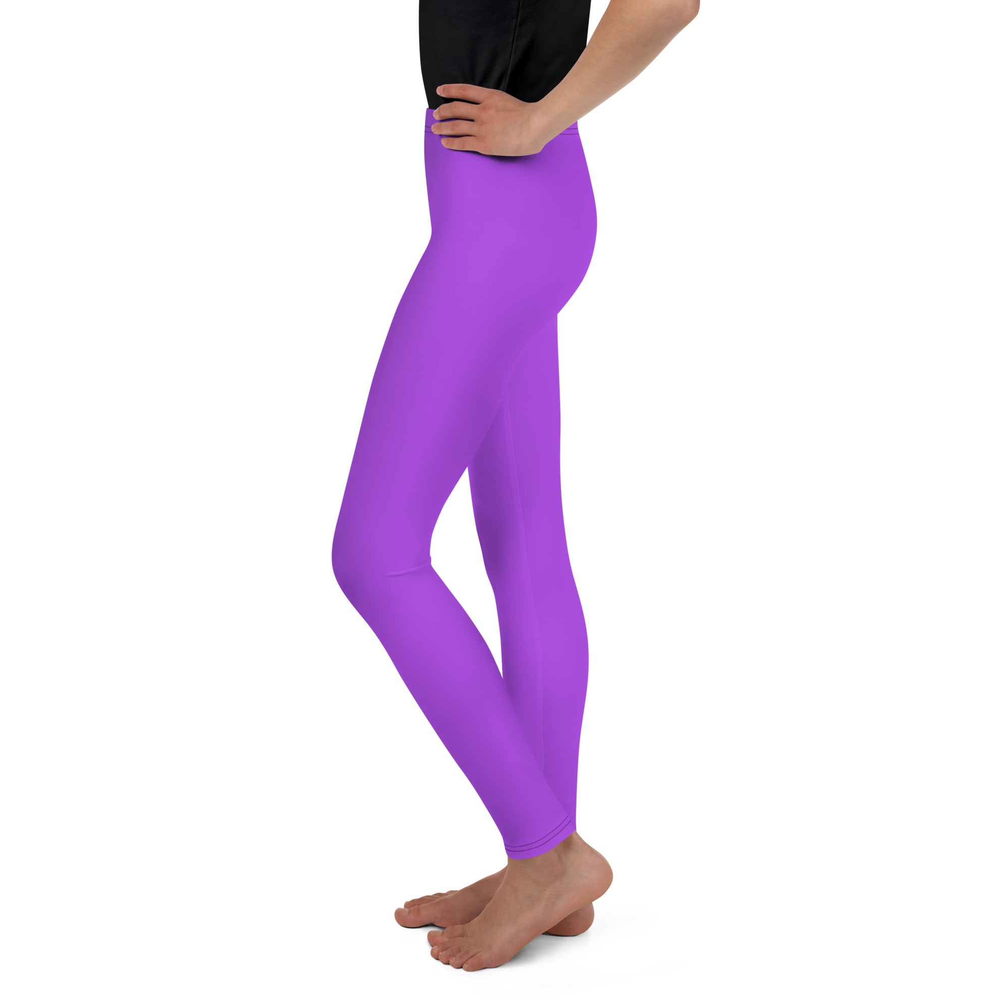 SHE REBEL - Neon Purple Youth Leggings (Girls' Sizes 8 - 20)